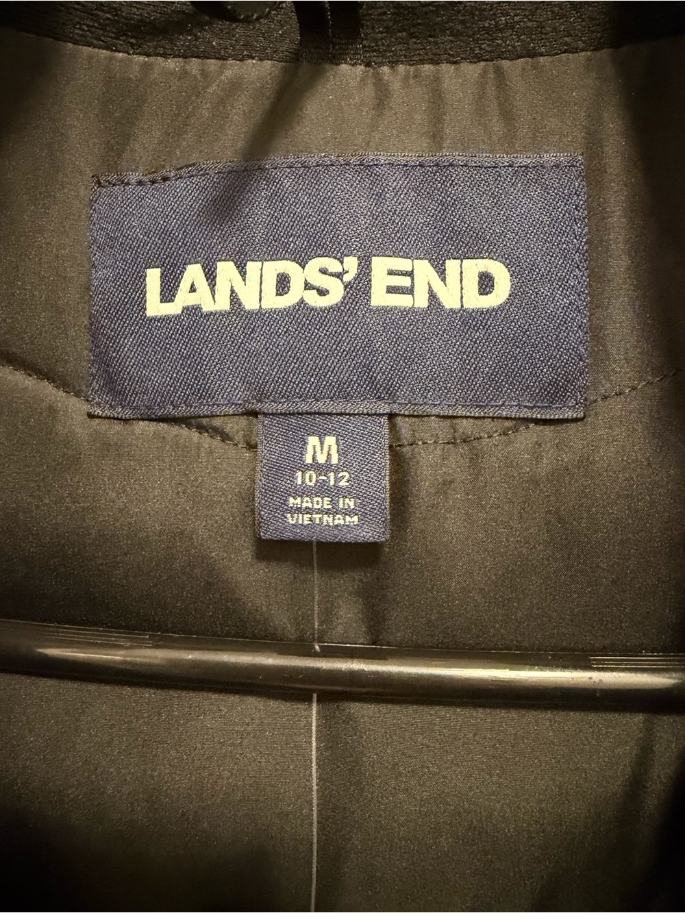 Lands' End Hooded Long Puffer Coat Black Size Medium - Picture 3 of 5